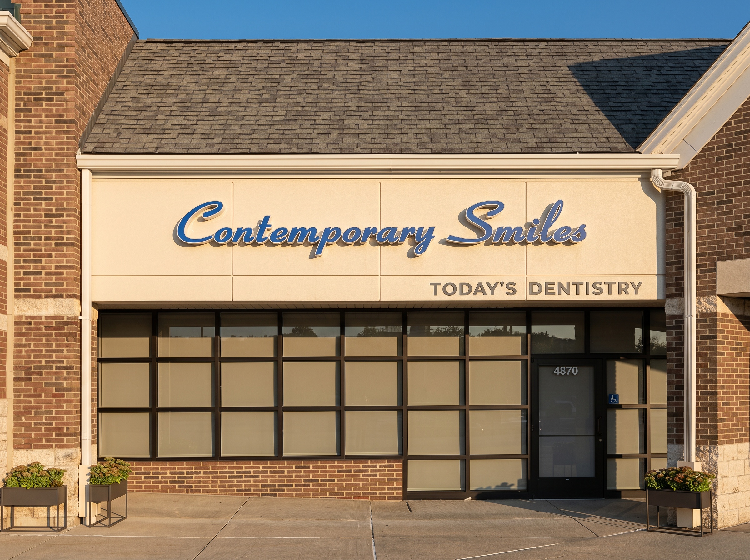 The Contemporary Smiles storefront at 4870 Adams Road in Rochester